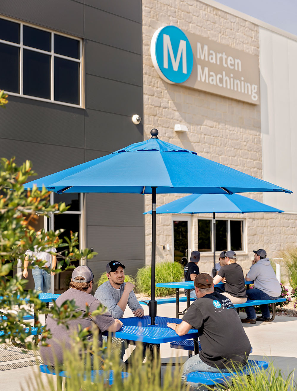 Marten Machining employees outdoor seating area